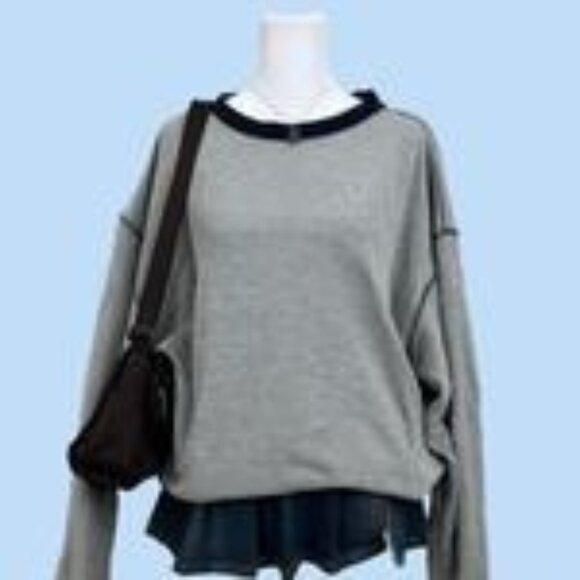 y2k gray indie skate grunge long sleeve shirt - Picture 1 of 8